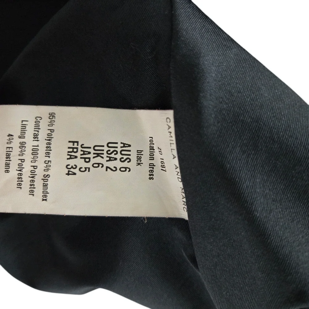 NWT Camilla and Marc Black Dress A-Line Mini Size 2 Scuba Net Top Night Out - Picture 13 of 16